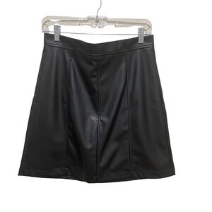Banana Republic Factory Faux Leather Mini Skirt Black Size 10